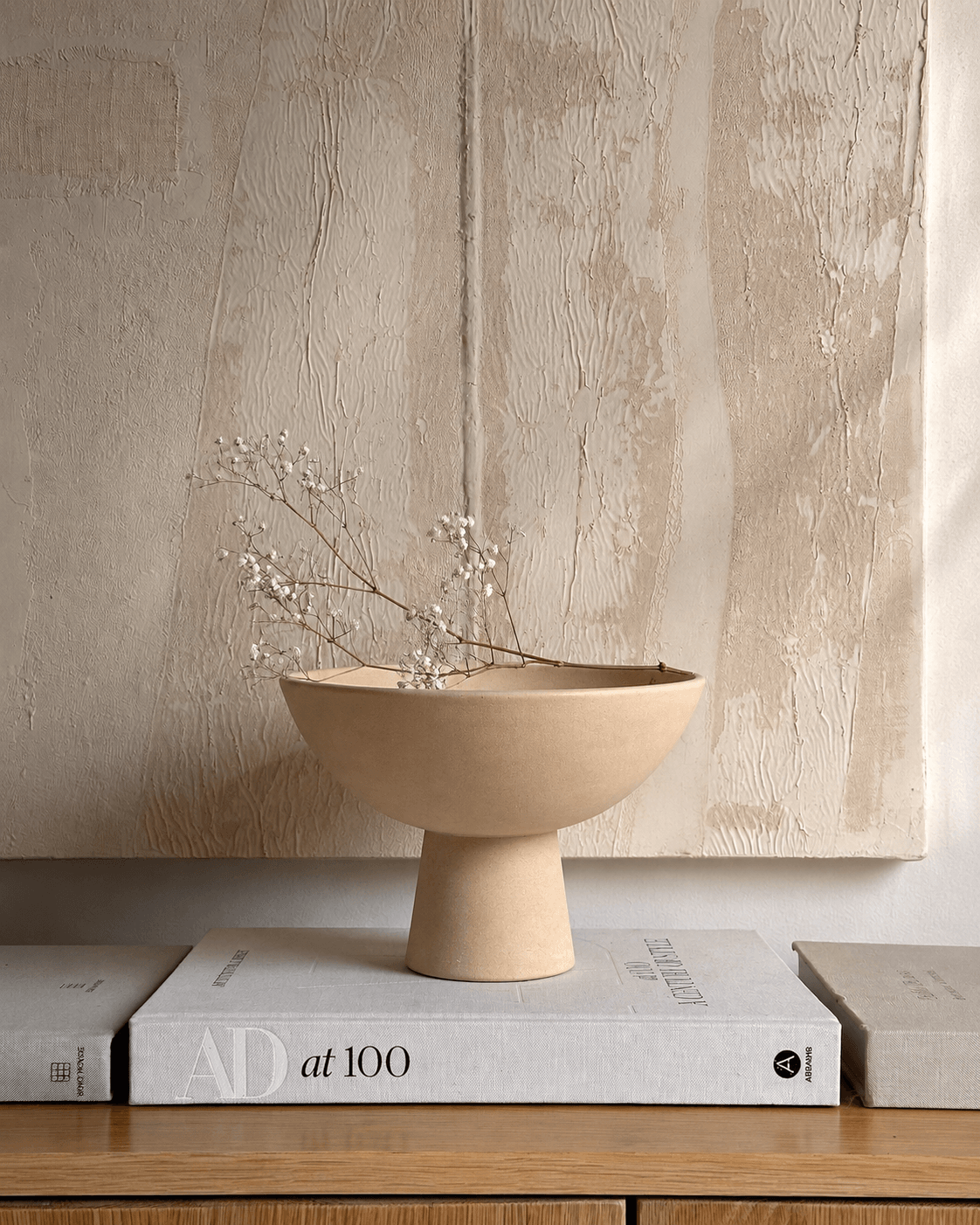 Aster Ceramic Vase Beige
