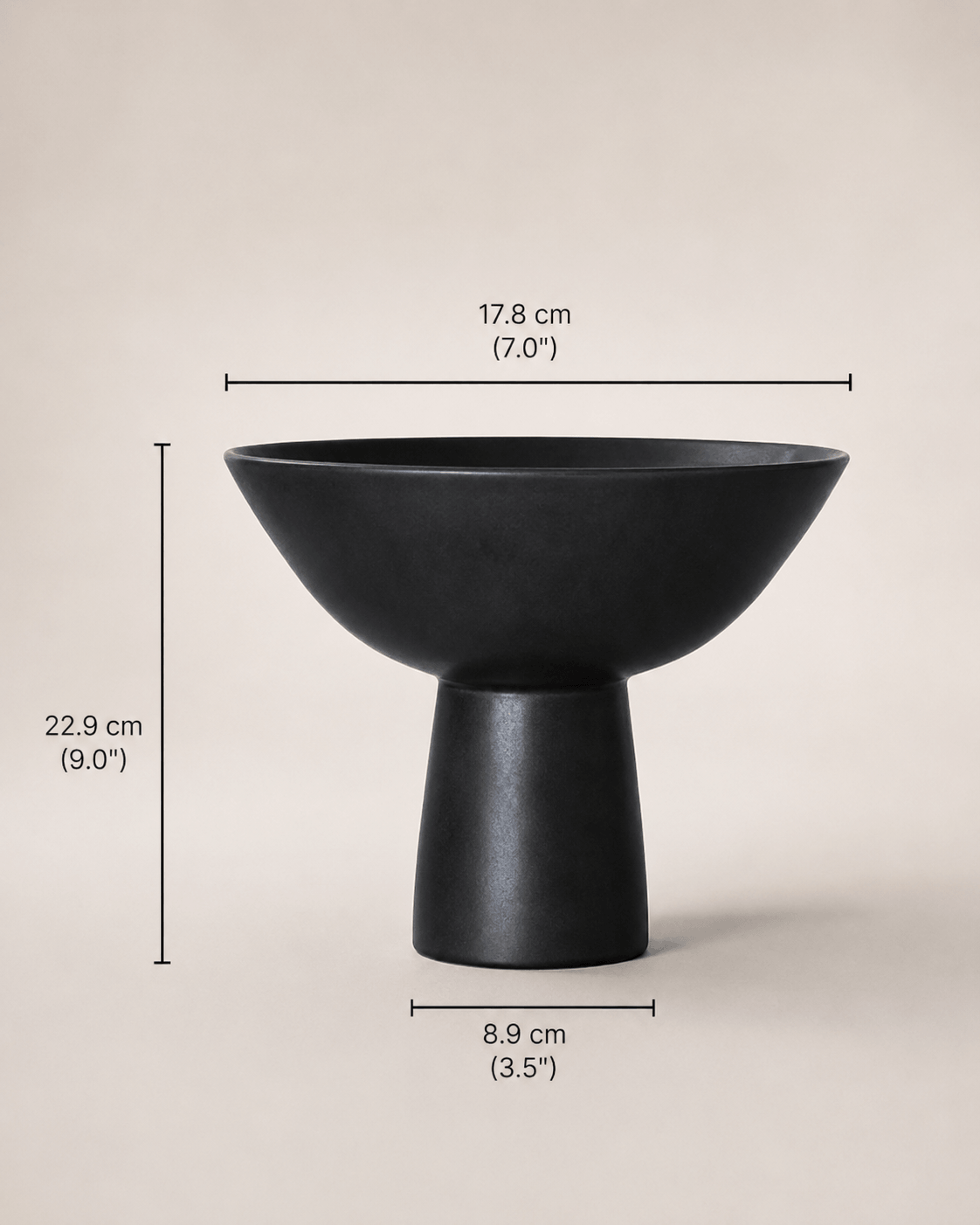 Aster Ceramic Vase Black