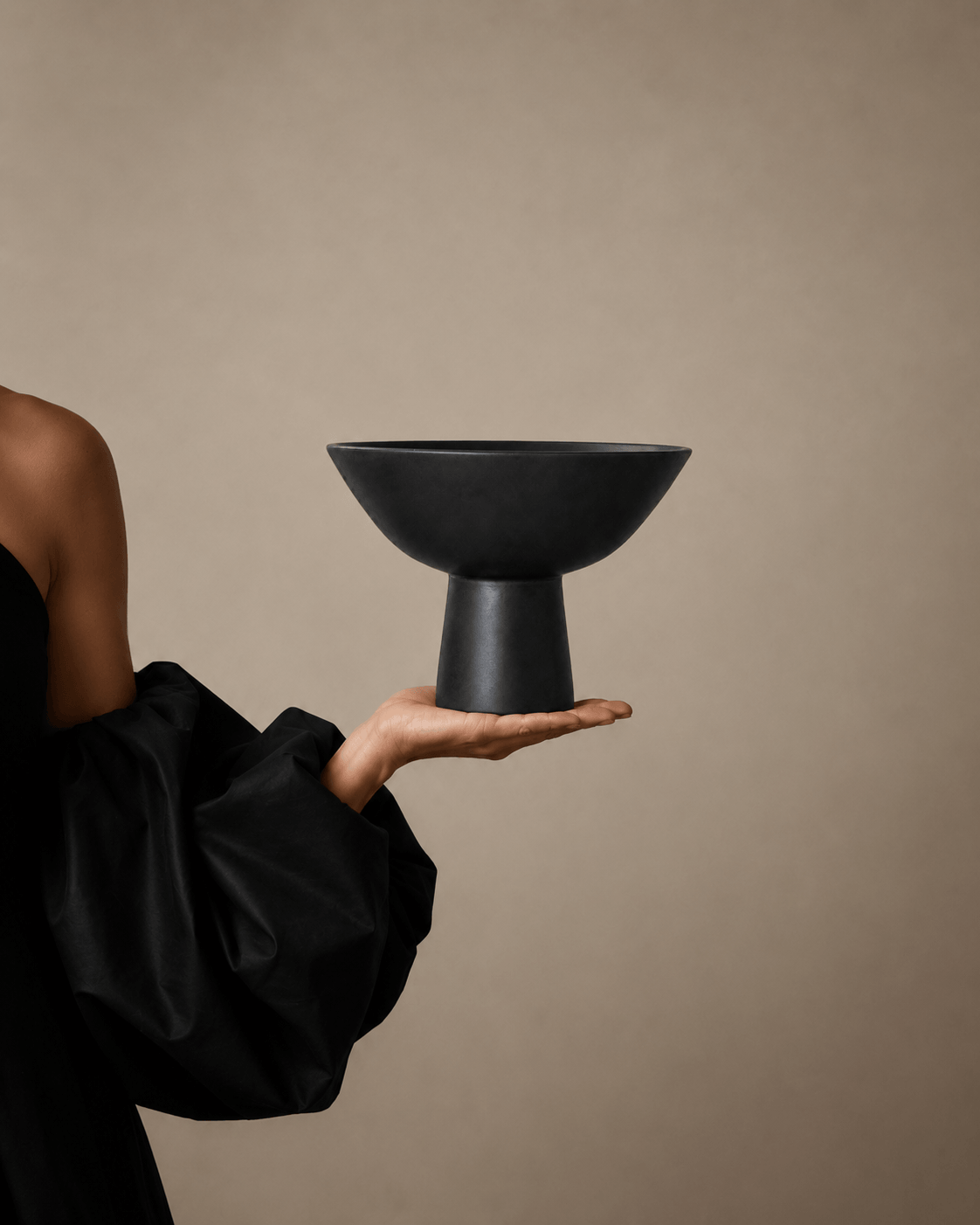 Aster Ceramic Vase Black