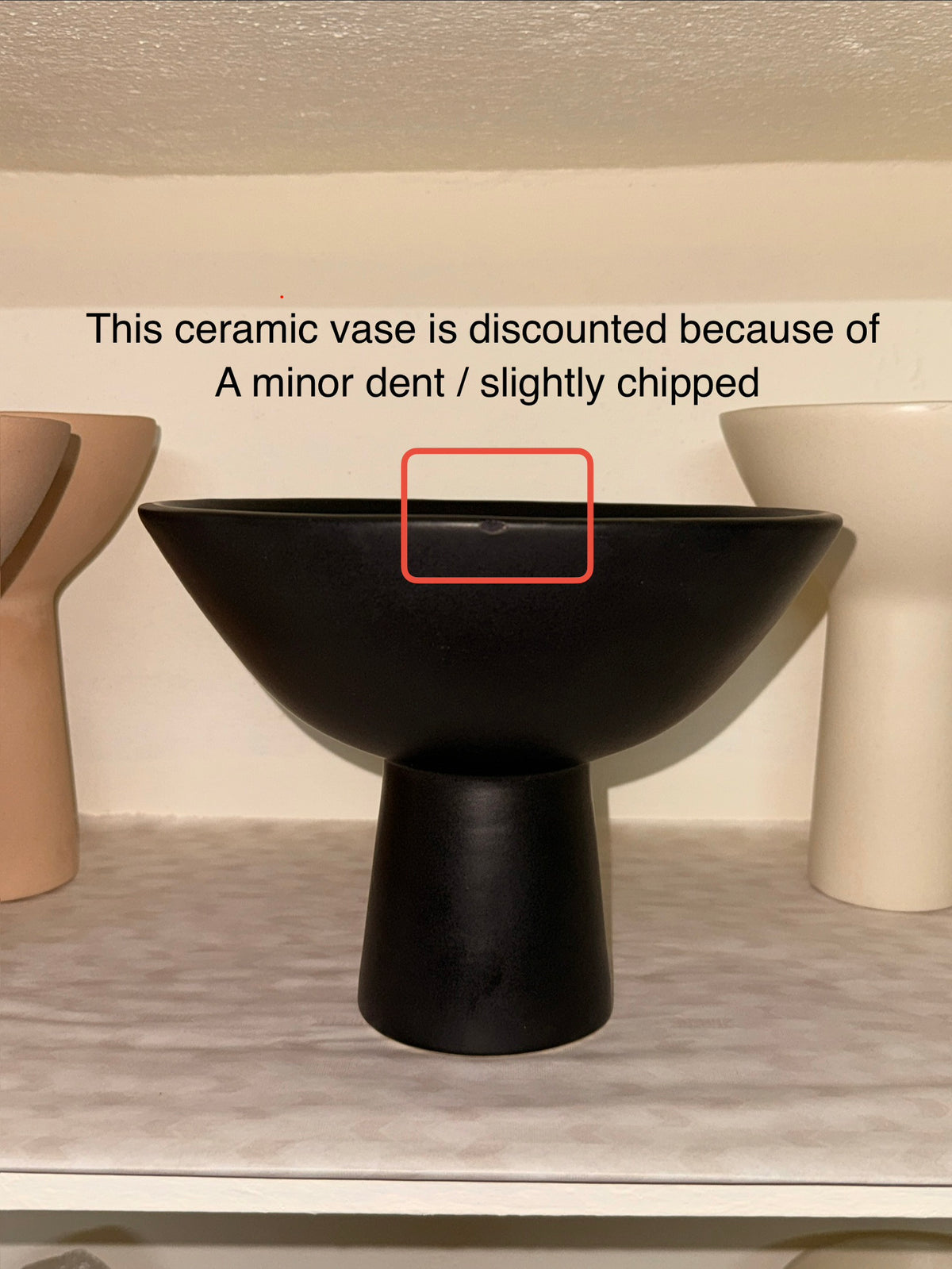 Aster Ceramic Vase Black