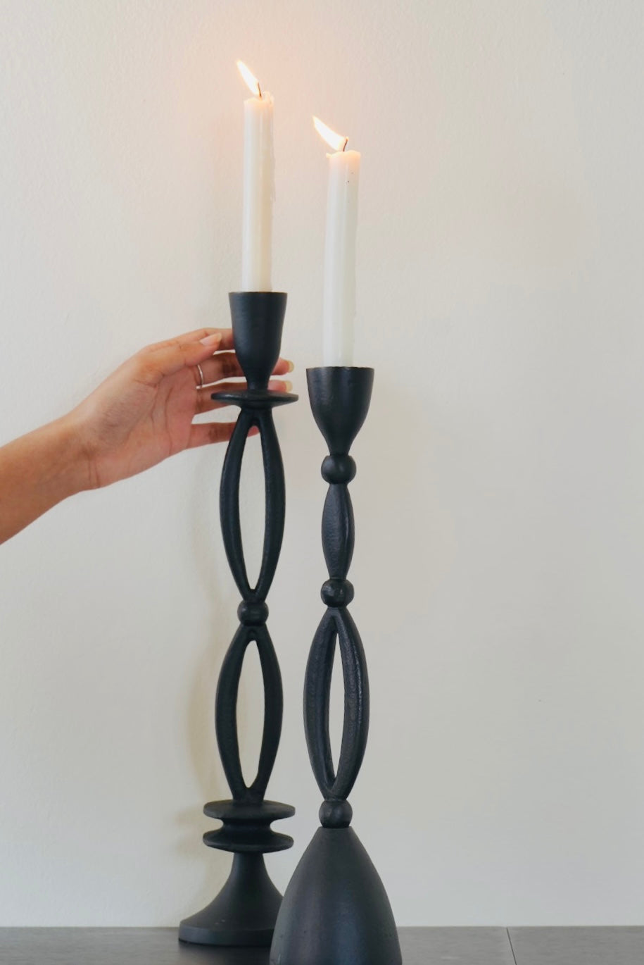 Sleek Long Candle Holders Set of 2