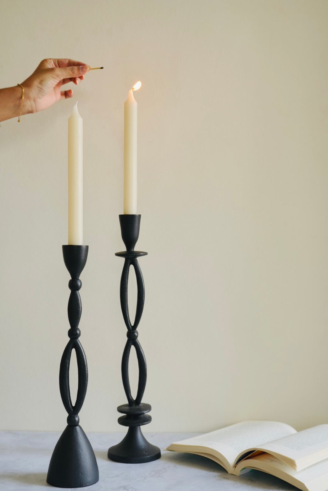 Sleek Long Candle Holders Set of 2