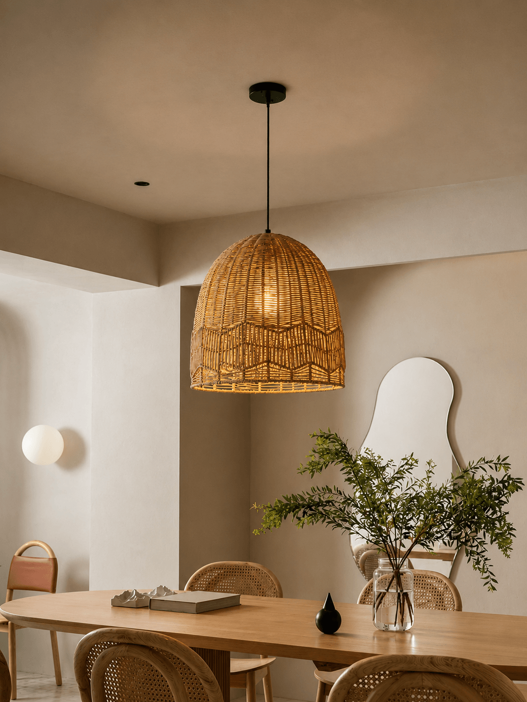 Flax Handwoven Wicker Pendant Lampshade