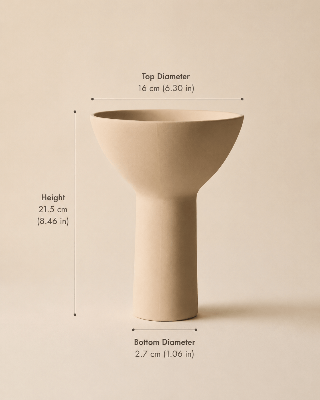 Iris Beige Pedestal Vase