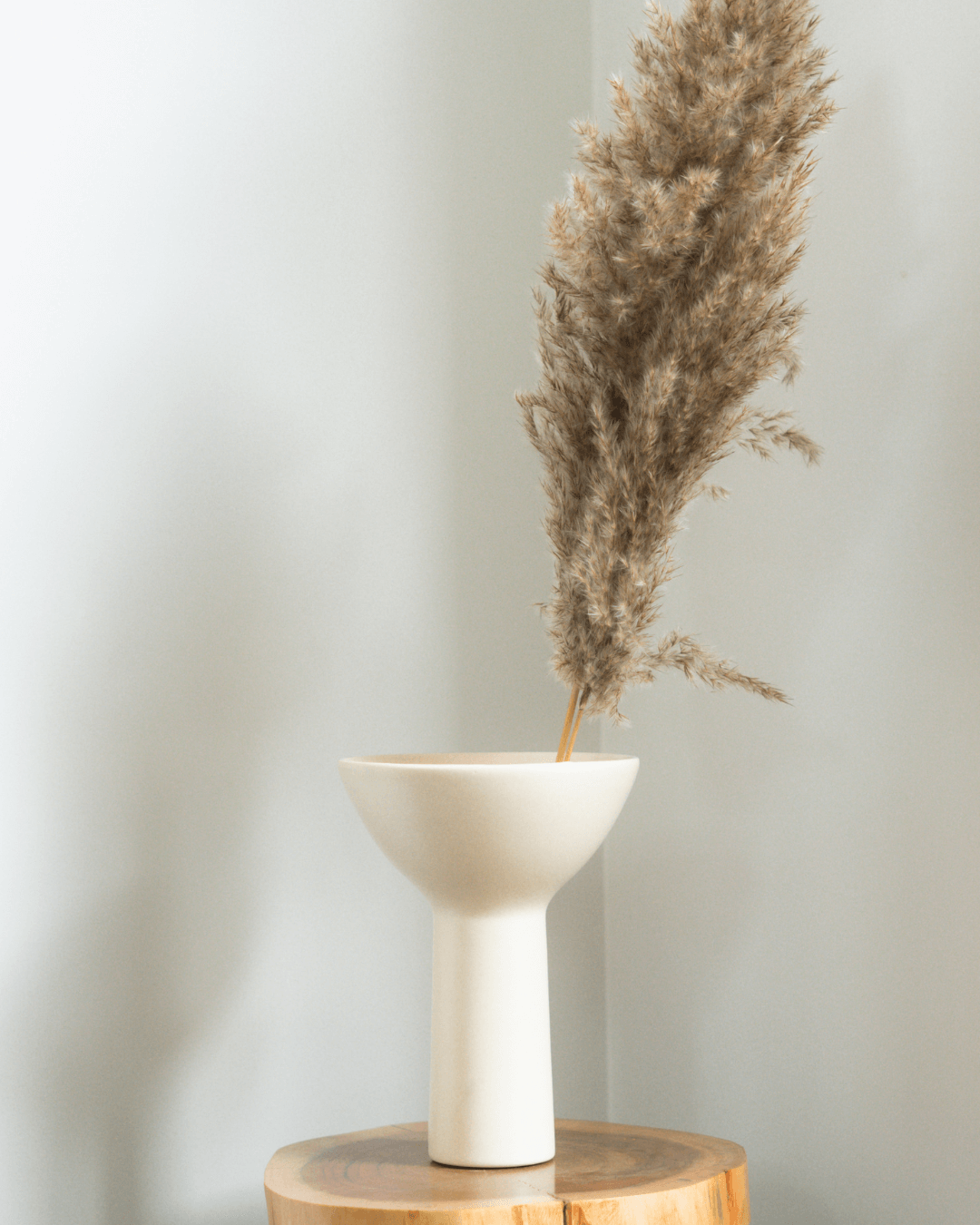Iris White Pedestal Vase