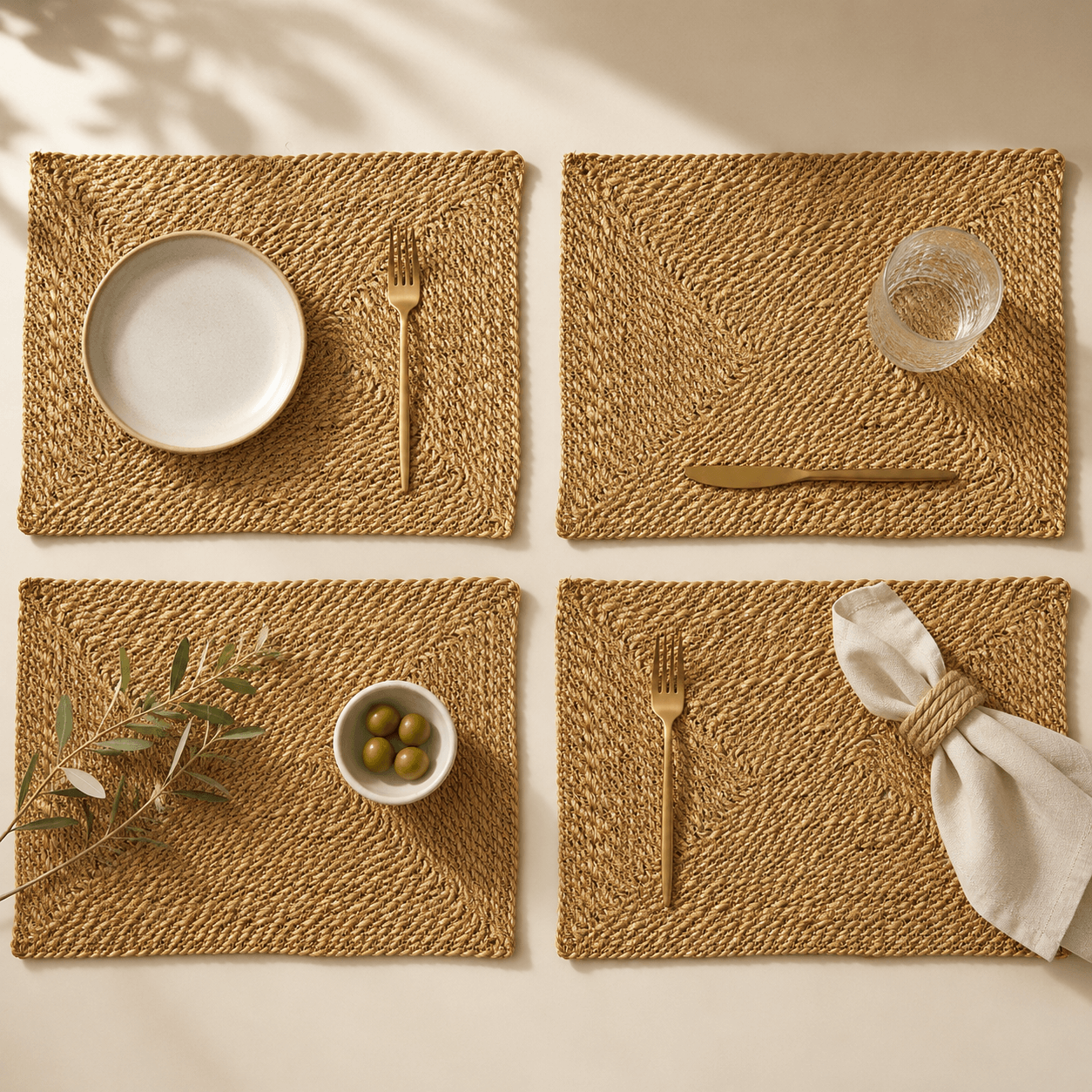 Jute Rectangle Placemats - Set of 4