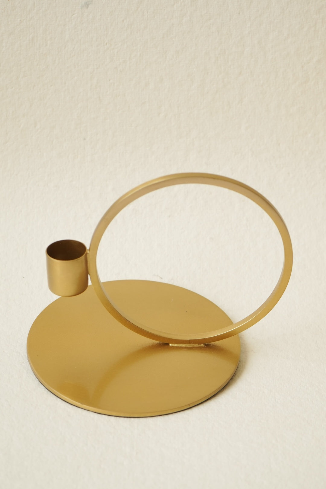 Golden Ringed Candle Holder
