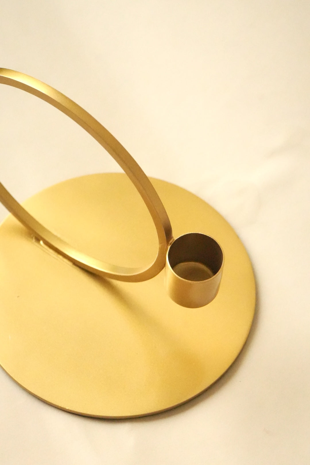 Golden Ringed Candle Holder