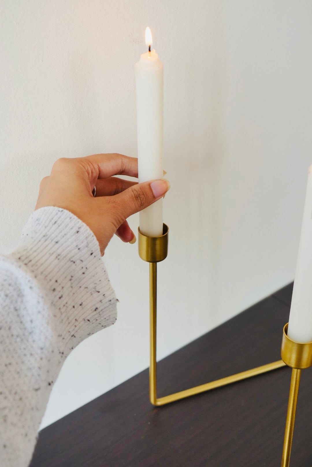 Golden Stem Candle Holder
