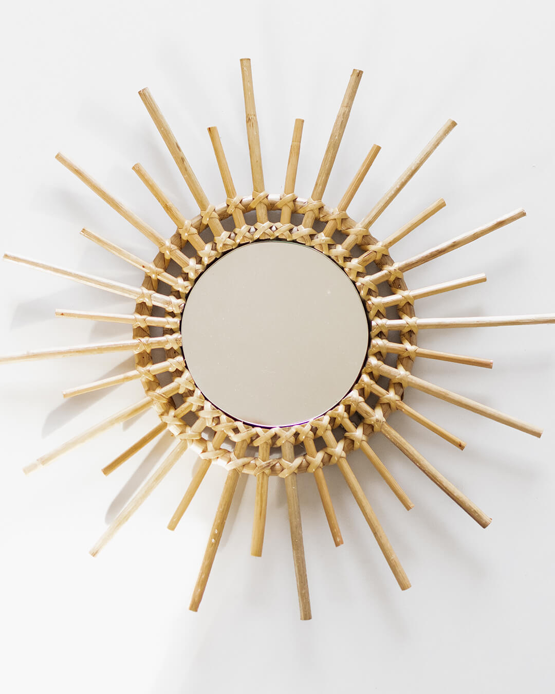 Rattan sun mirror