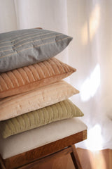 Eden Striped Sand Oblong Cushion Cover