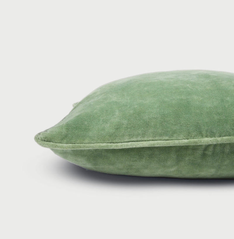 Celadon Green Velvet Cushion Cover