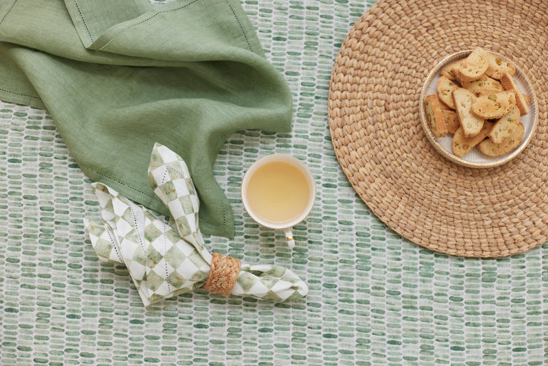 Checker Green Table Napkins | Set of 2