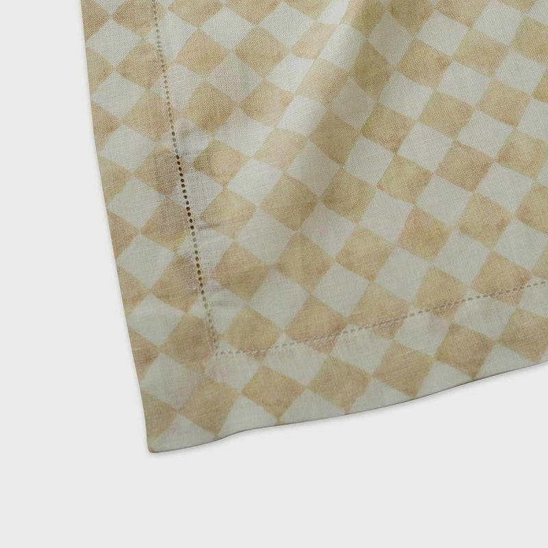 Checker Beige Table Runner