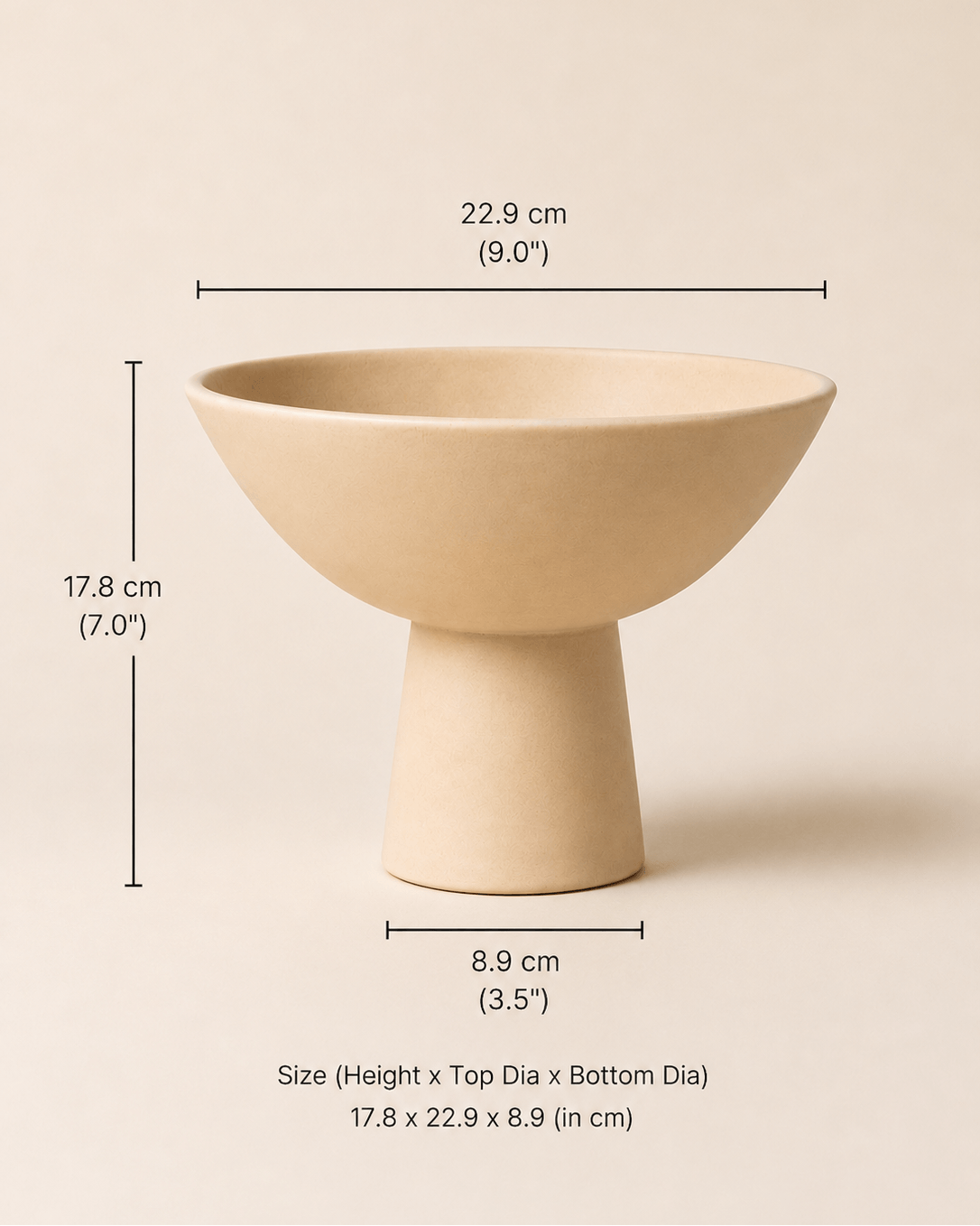 Aster Ceramic Vase Beige