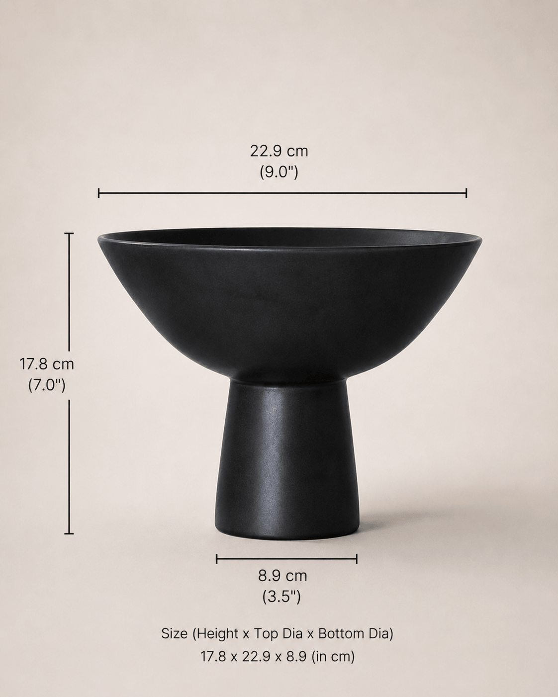 Aster Ceramic Vase Black
