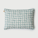 Checker Blue Oblong Cushion Cover