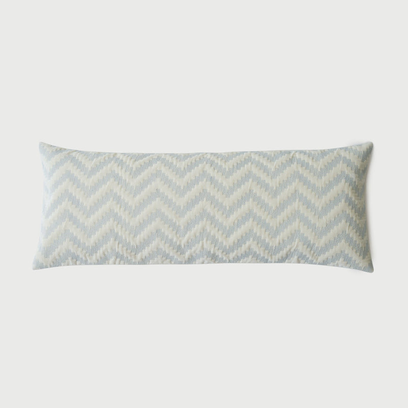 Chevron Blue Lumbar Cushion Cover