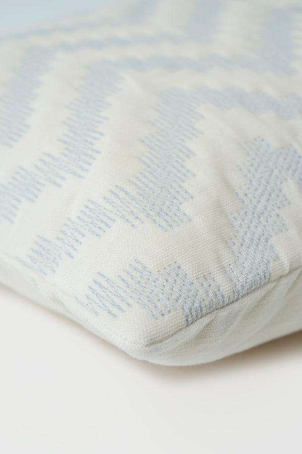 Chevron Blue Lumbar Cushion Cover