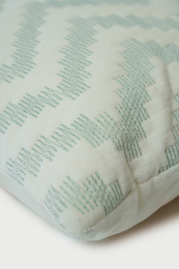 Chevron Green Oblong Cushion Cover