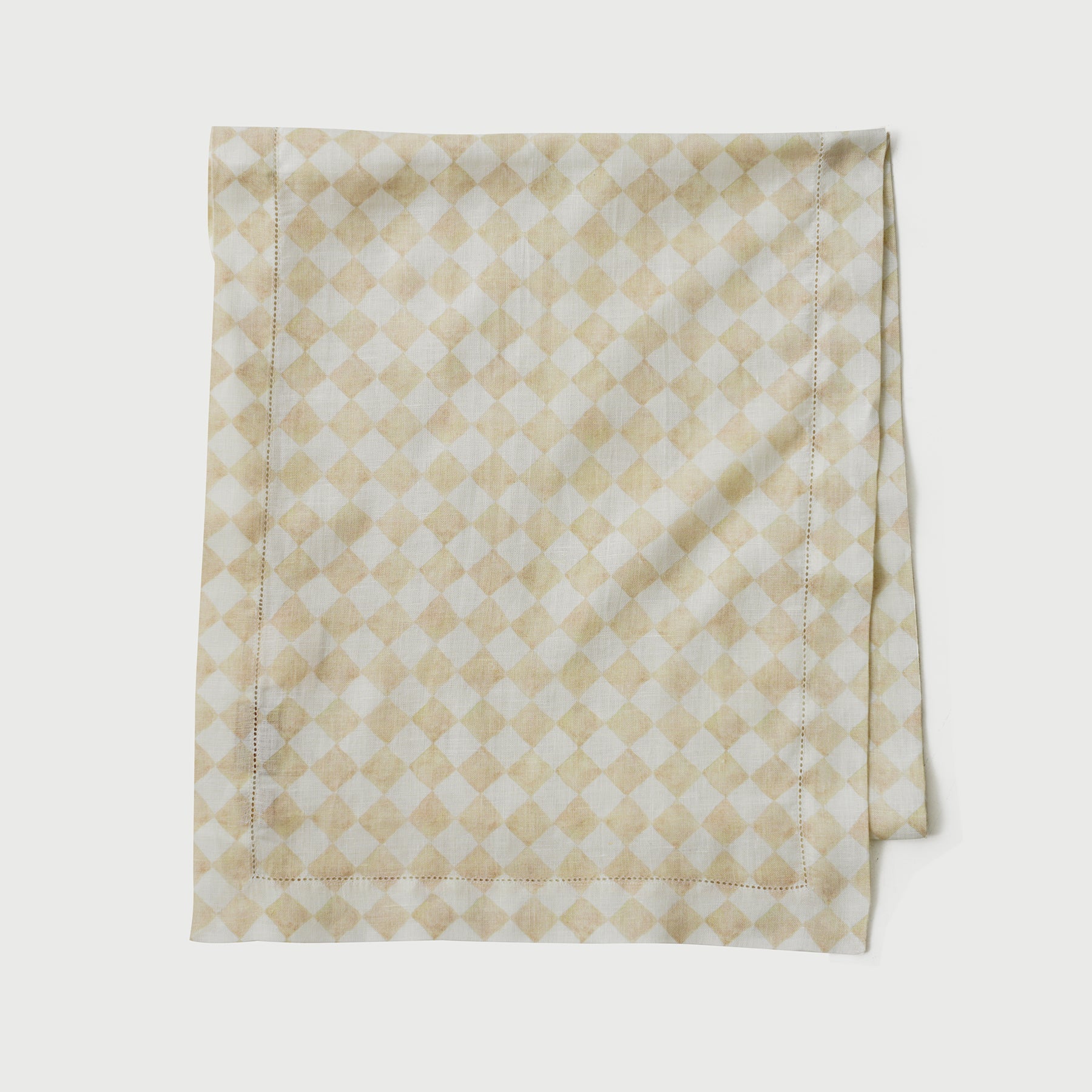 Checker Beige Table Runner