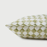 Checker Green Lumbar Cushion Cover