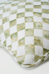 Checker Green Lumbar Cushion Cover