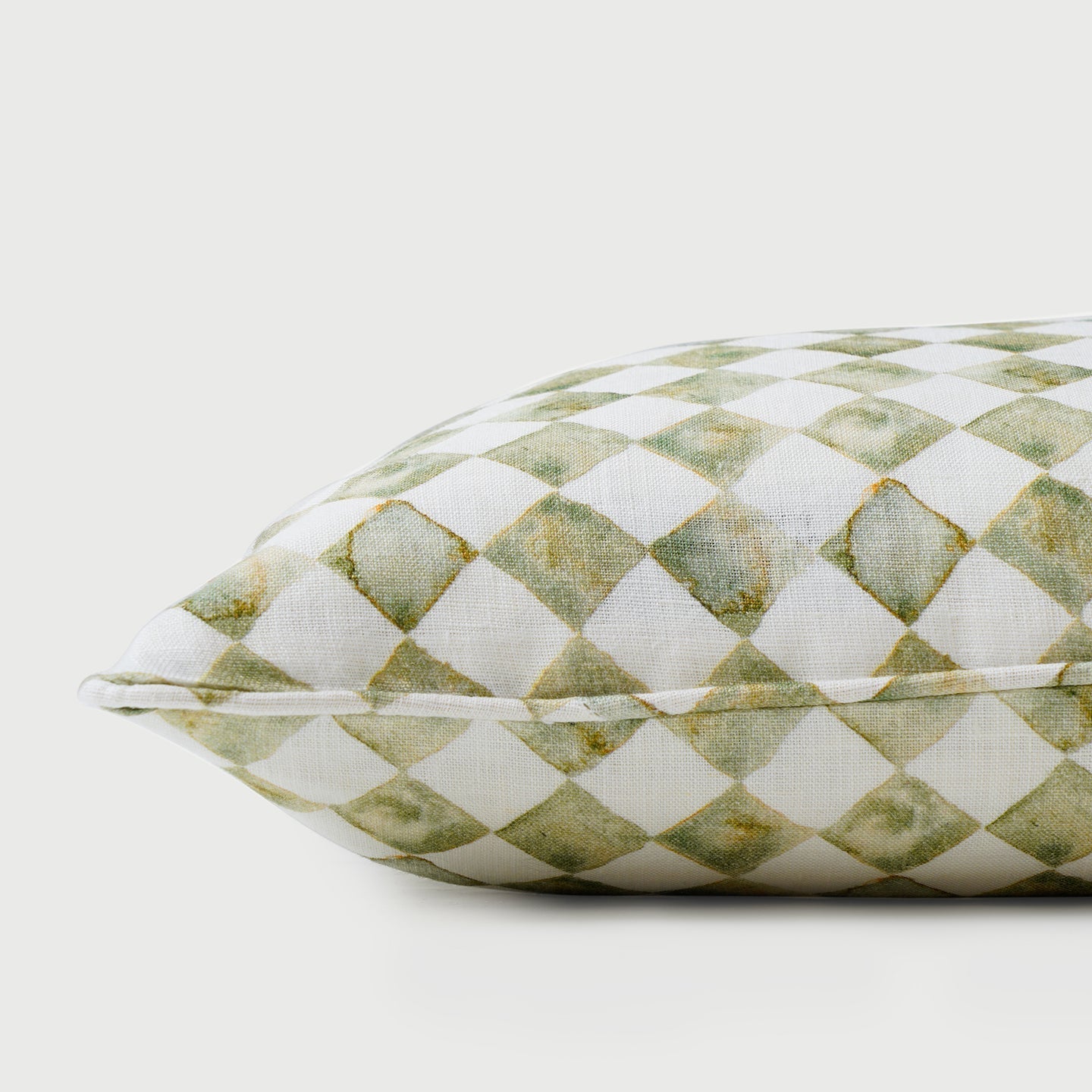 Checker Green Oblong Cushion Cover