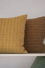 Twig Ochre Embroidered Cushion Cover