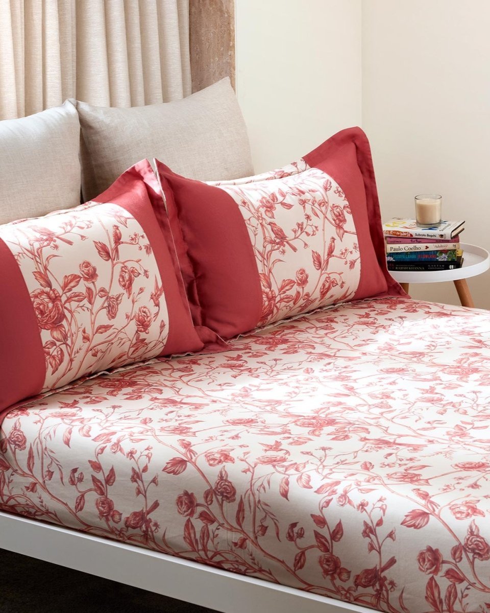 Enchanted Roses Cotton Bedsheet Set