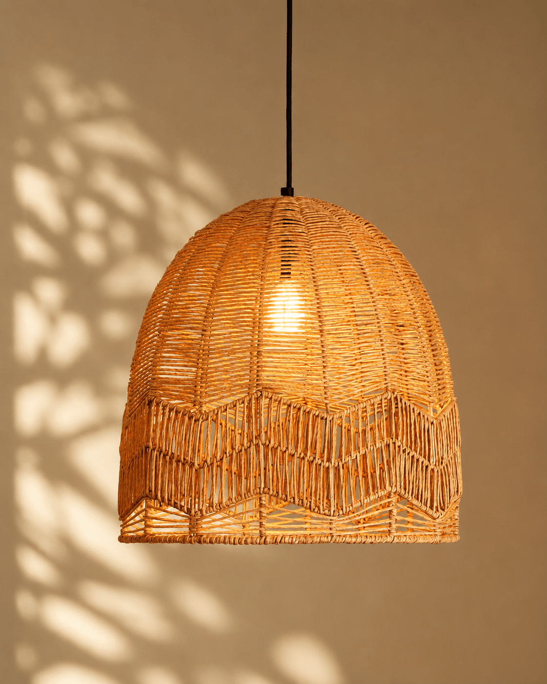 Flax Handwoven Wicker Pendant Lampshade