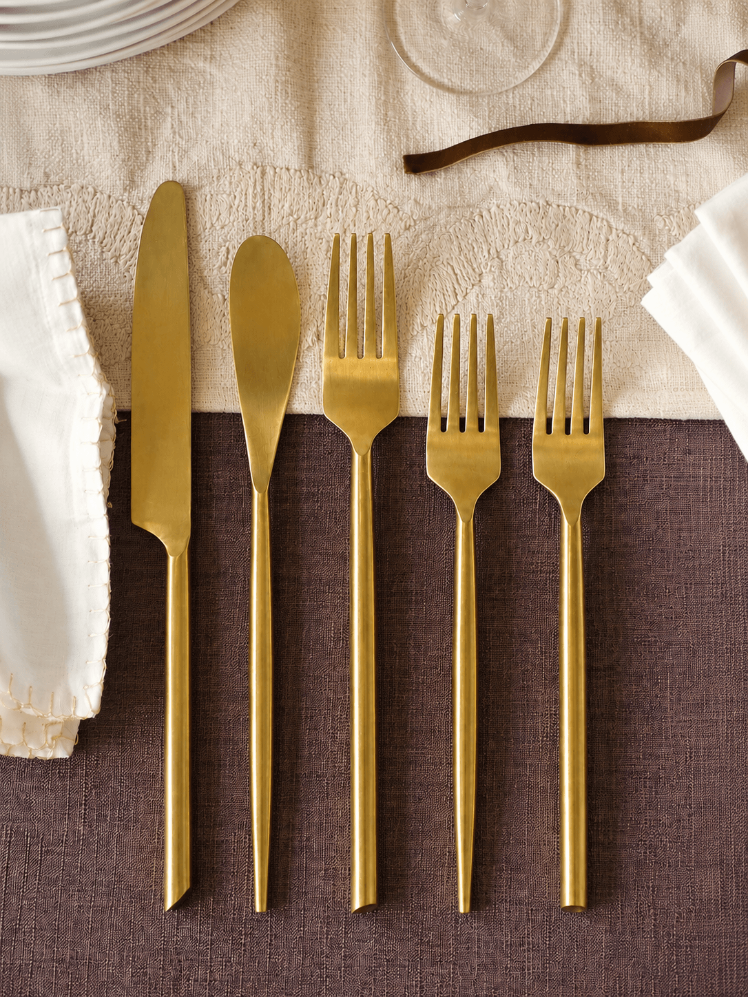 5-Piece Gold Cutlery Set