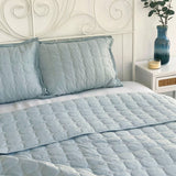 Zen Baby Blue Quilted Bedding Set