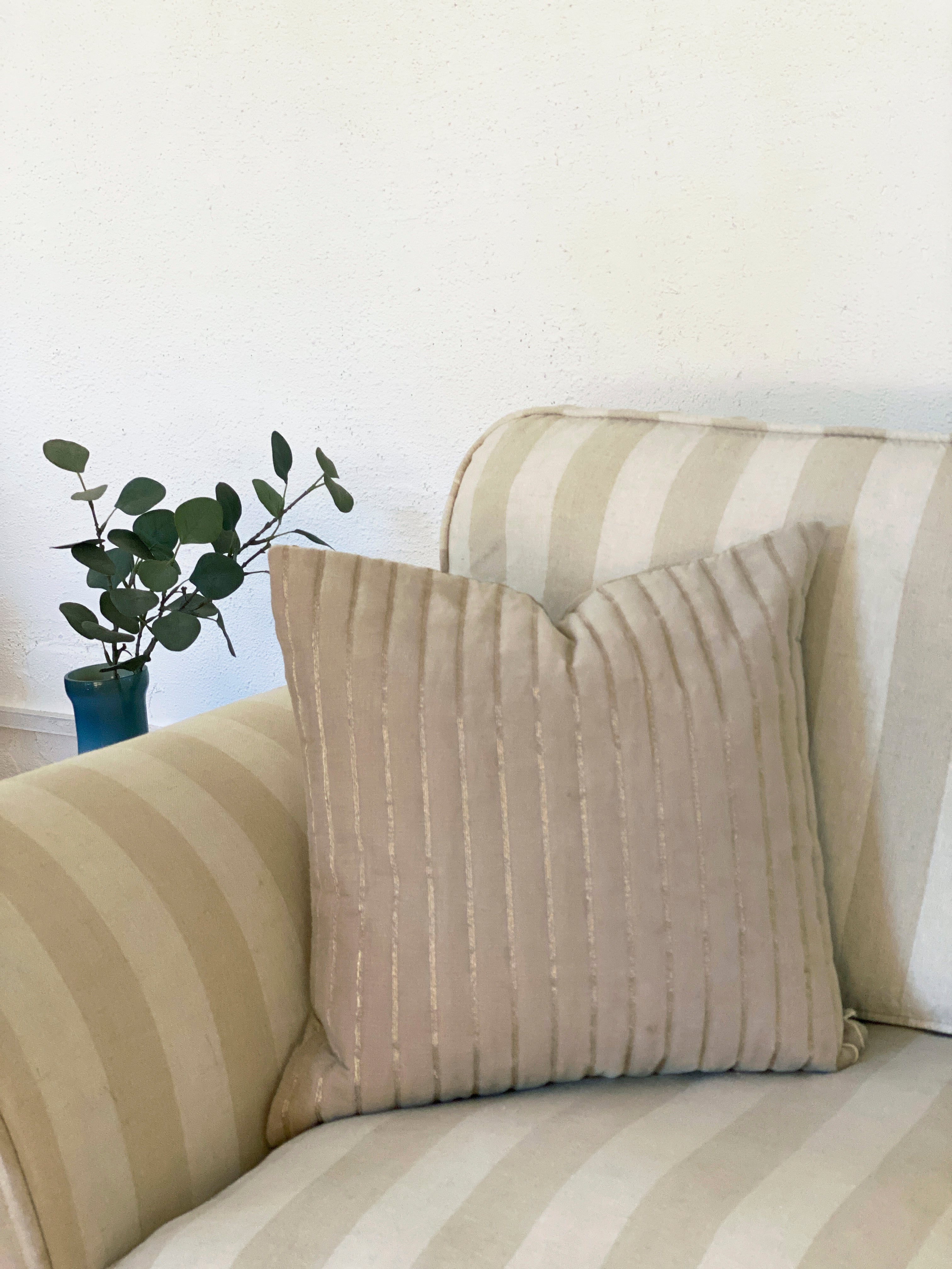 Eden Striped Oatmeal Cushion Cover