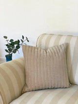 Eden Striped Oatmeal Oblong Cushion Cover