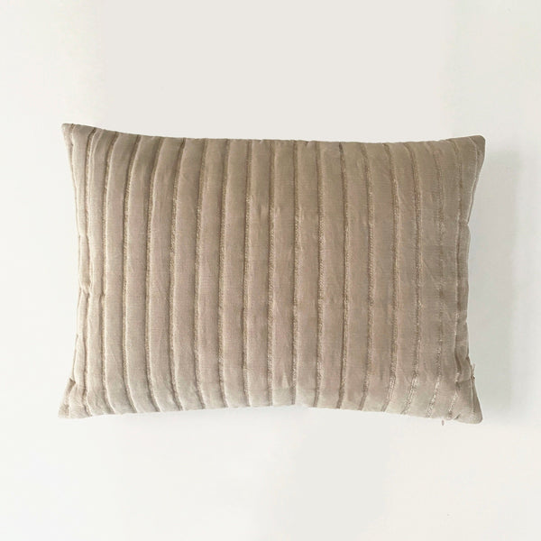 Eden Striped Oatmeal Oblong Cushion Cover