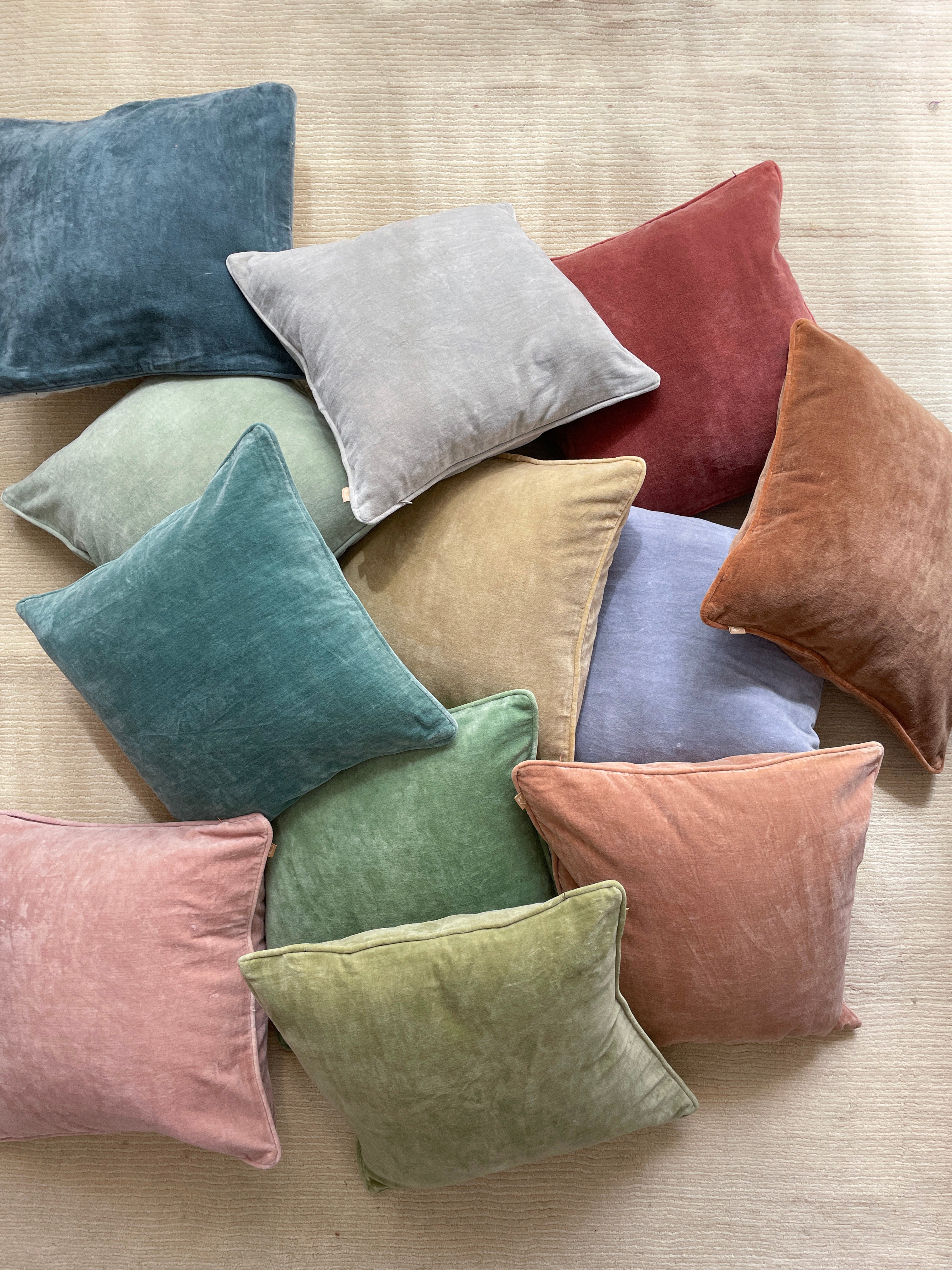 Dove Grey Velvet Cushion Cover