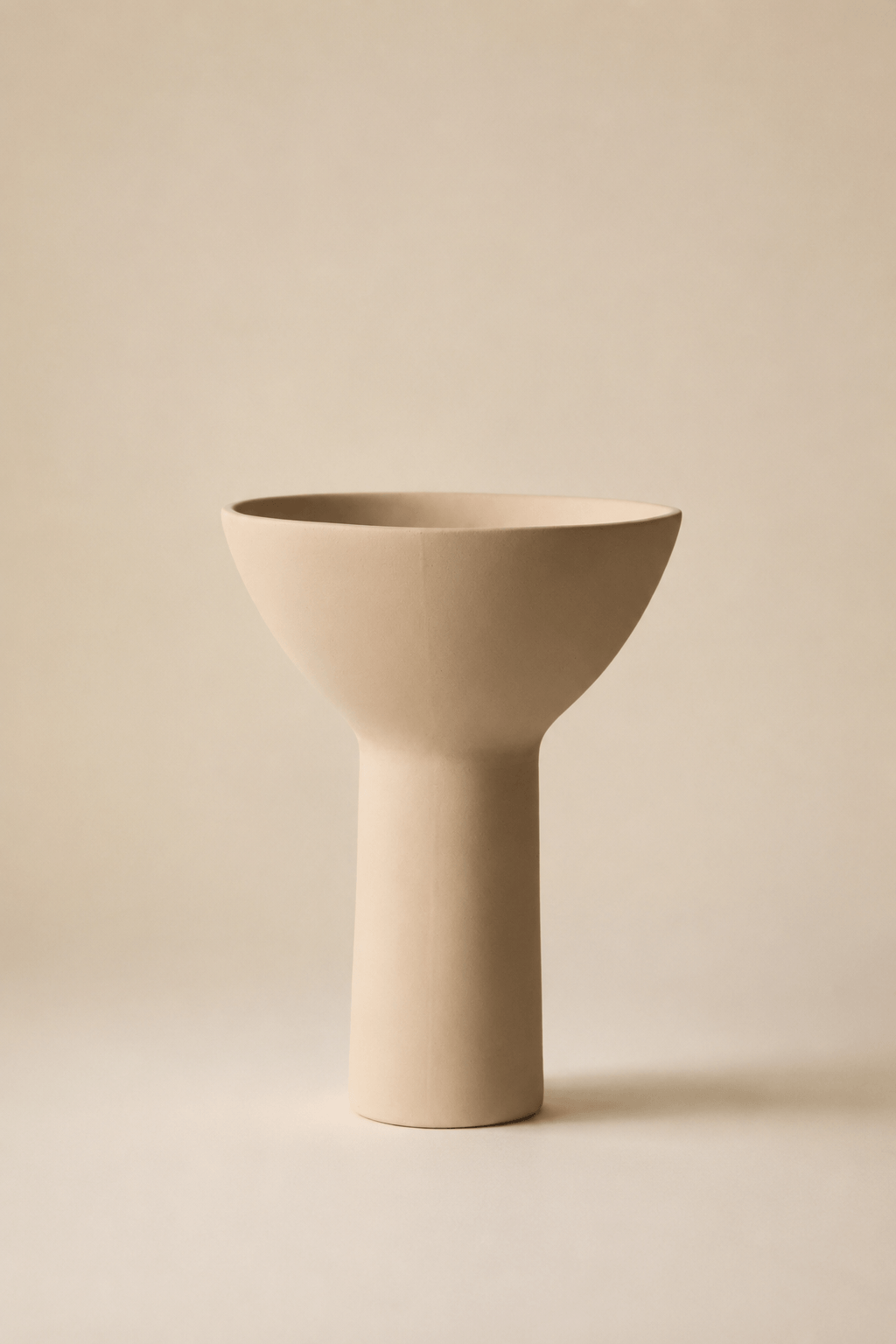 Iris Beige Pedestal Vase