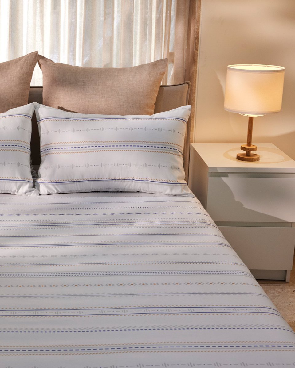 Linear Dunes Cotton Bedsheet Set