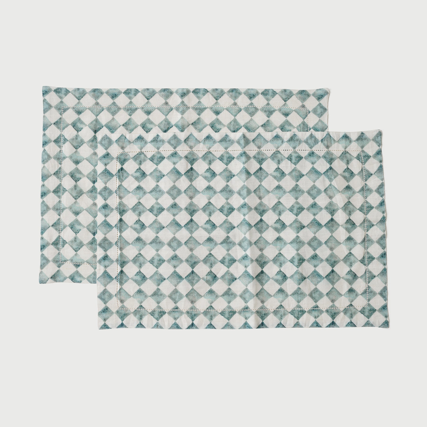 Checker Blue Table Mats | Set of 2