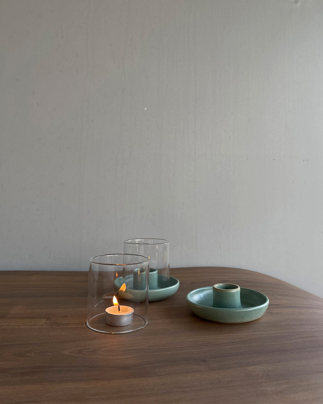 Teal Candle Holder Set