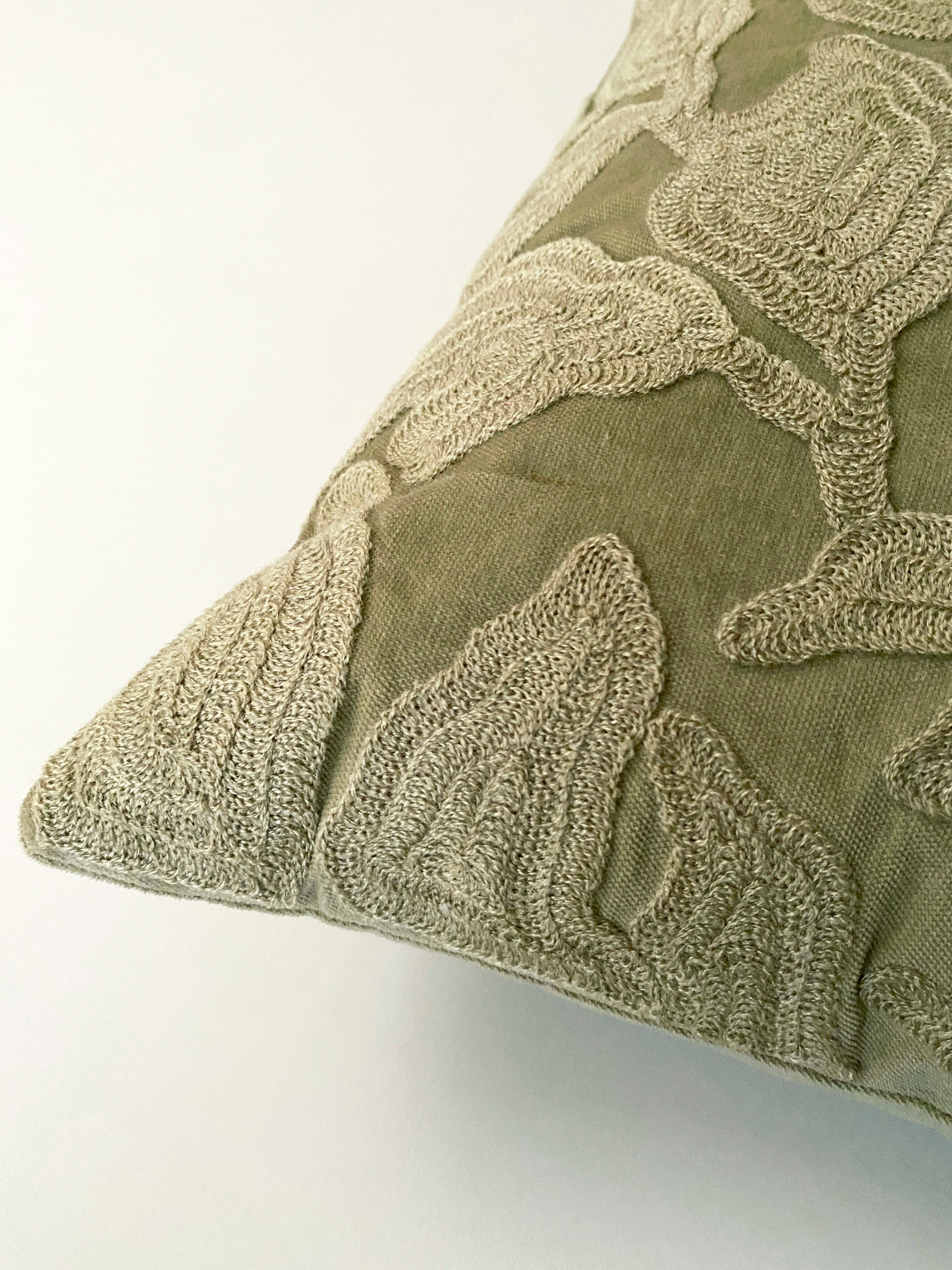 Cascade Embroidered Fern Cushion Cover