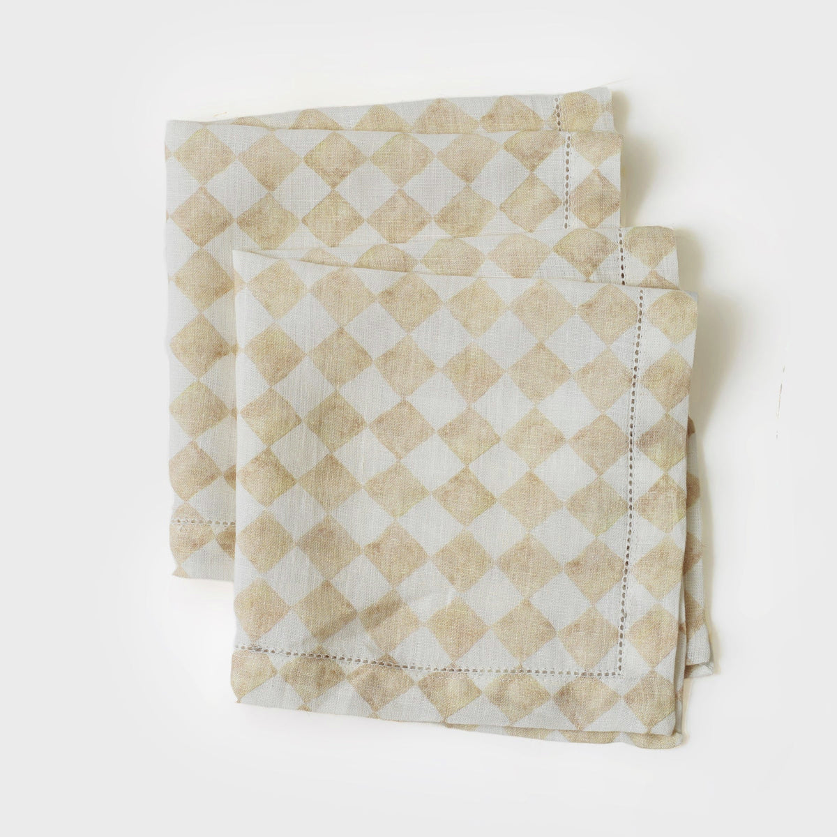 Checker Beige Table Napkins | Set of 2