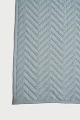 Chevron Blue Quilted Bedding Set