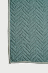 Chevron Green Quilted Bedding Set