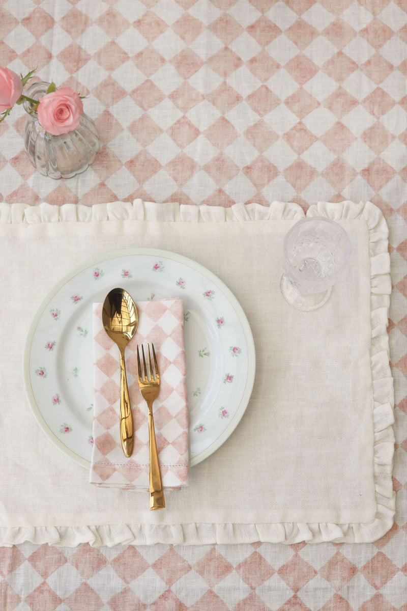 Checker Blush Table Cover