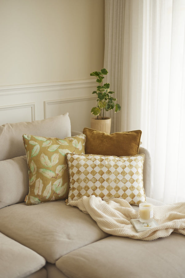 Deep Ochre Velvet Cushion Cover